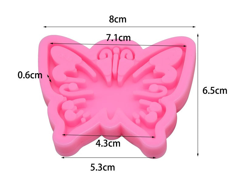 Silicone Mirror Epoxy Butterfly Keychain Mold