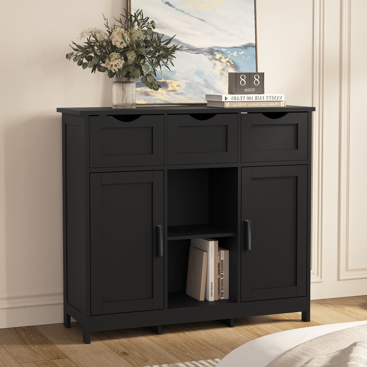 Storage Cabinet With Drawers And Shelves