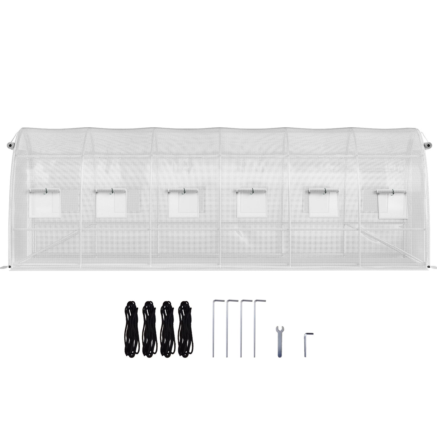 VEVOR Walk-in Tunnel Greenhouse, 20 X 10 X 7 Ft Portable Plant Hot House W Galvanized Steel Hoops, White