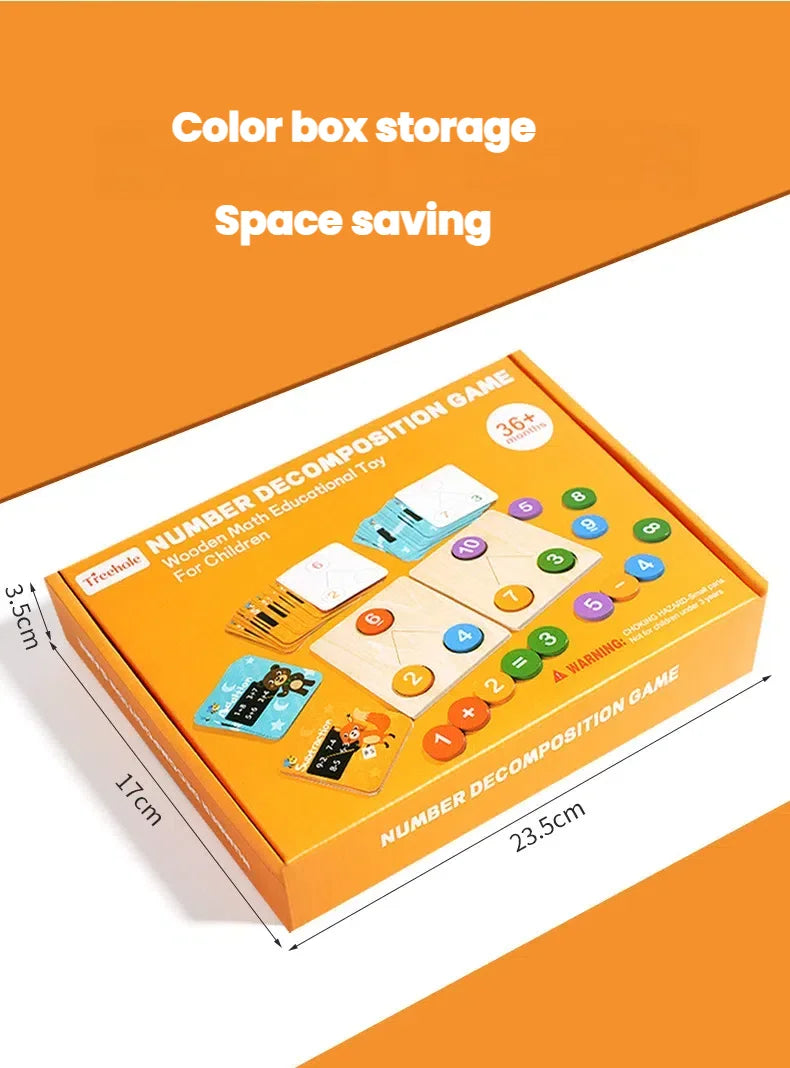 Math Wooden Montessori Number Cognition Counting Board