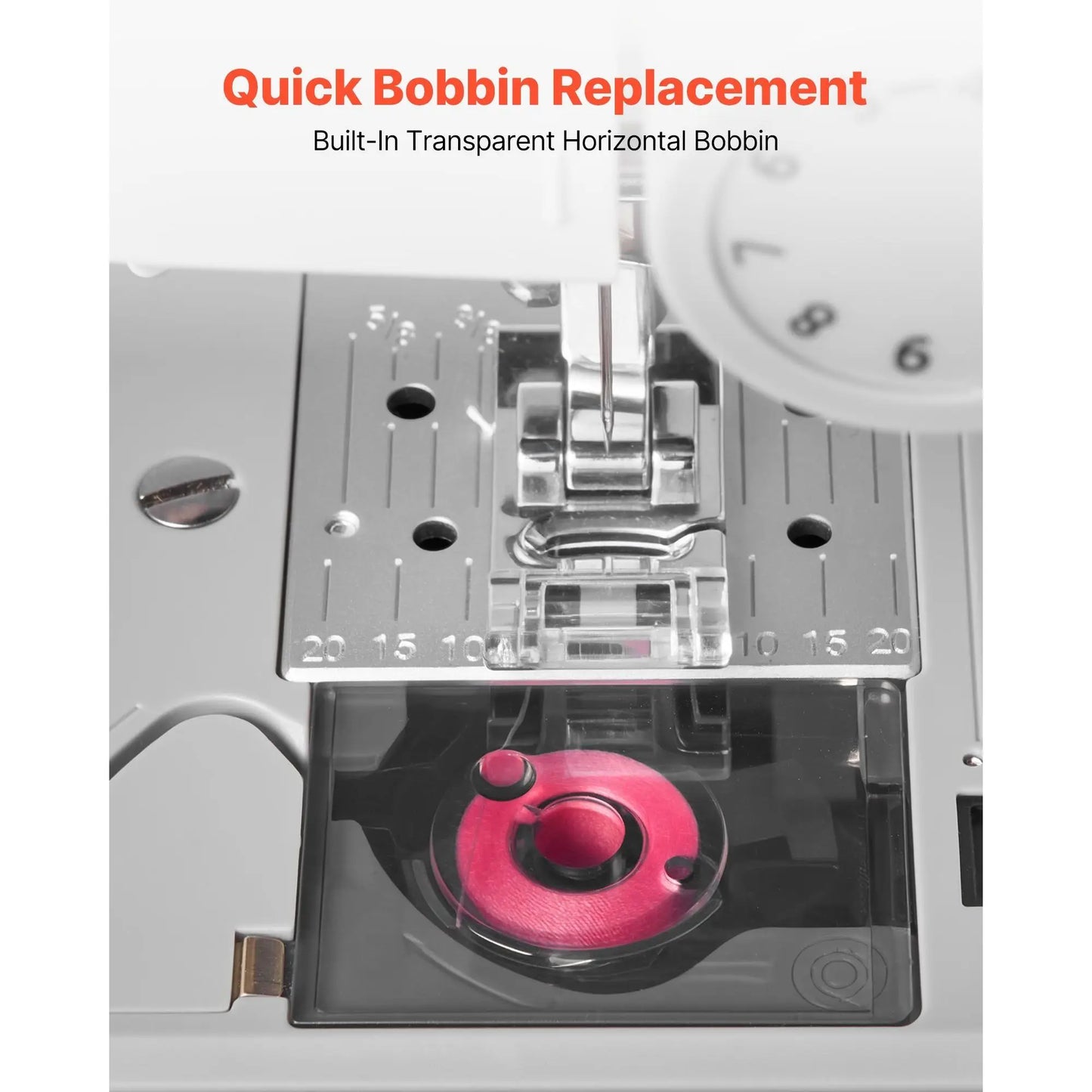 18-Stitch Electric Sewing Machine LED Light with Simple Dial Control Lightweight Portable for Beginners for Crafts Mending