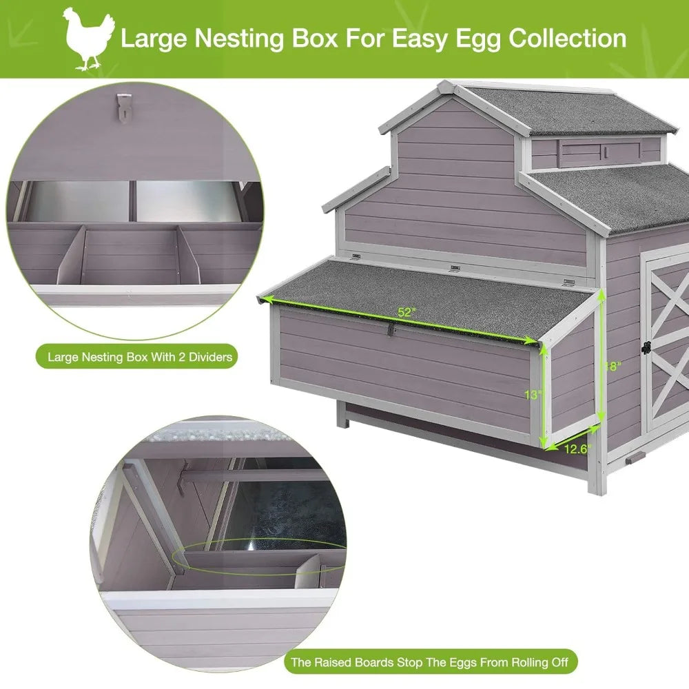 Chicken Coop Large Hen House for 8-10 Chickens