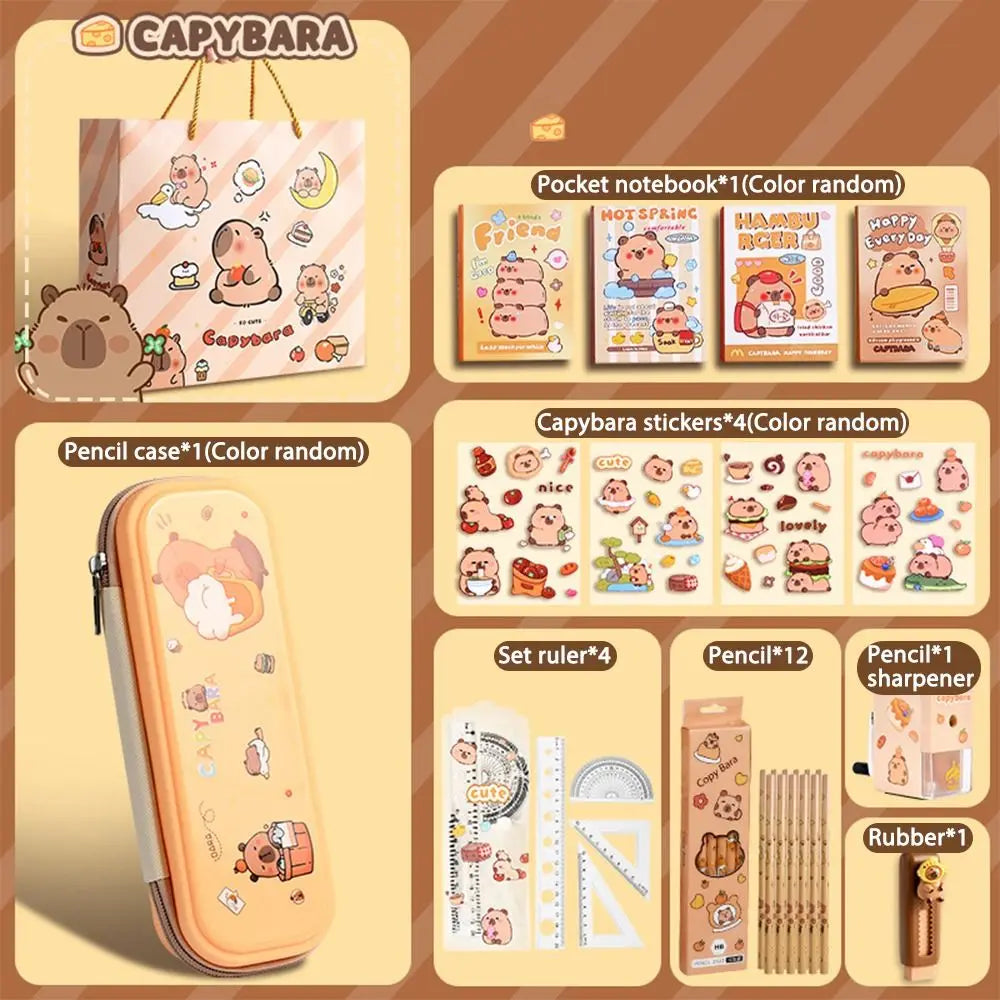 Large Capacity Capybara Stationery Set Pencil Case