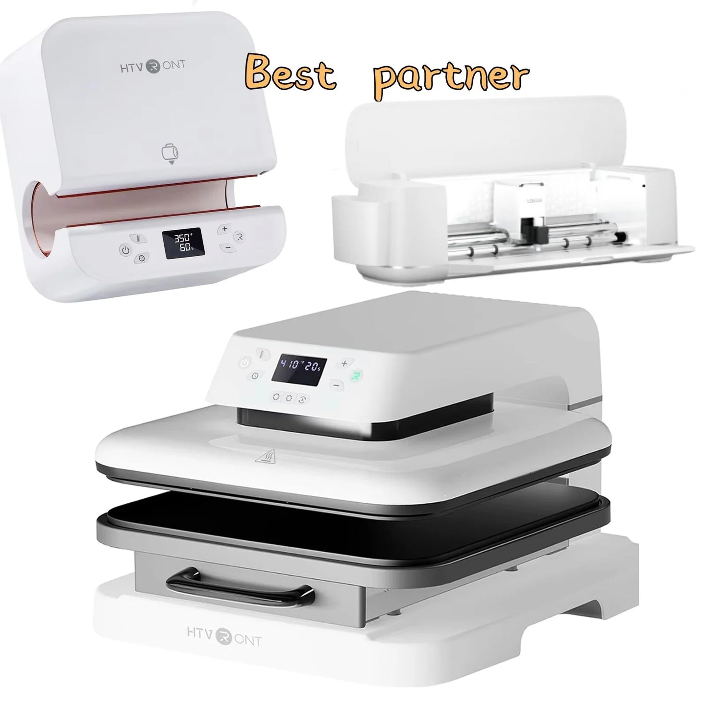 Bundle Auto Heat Press Machine & Tumbler Heat Press & Vinyl Plotter Cutting Machine Craft Bundle