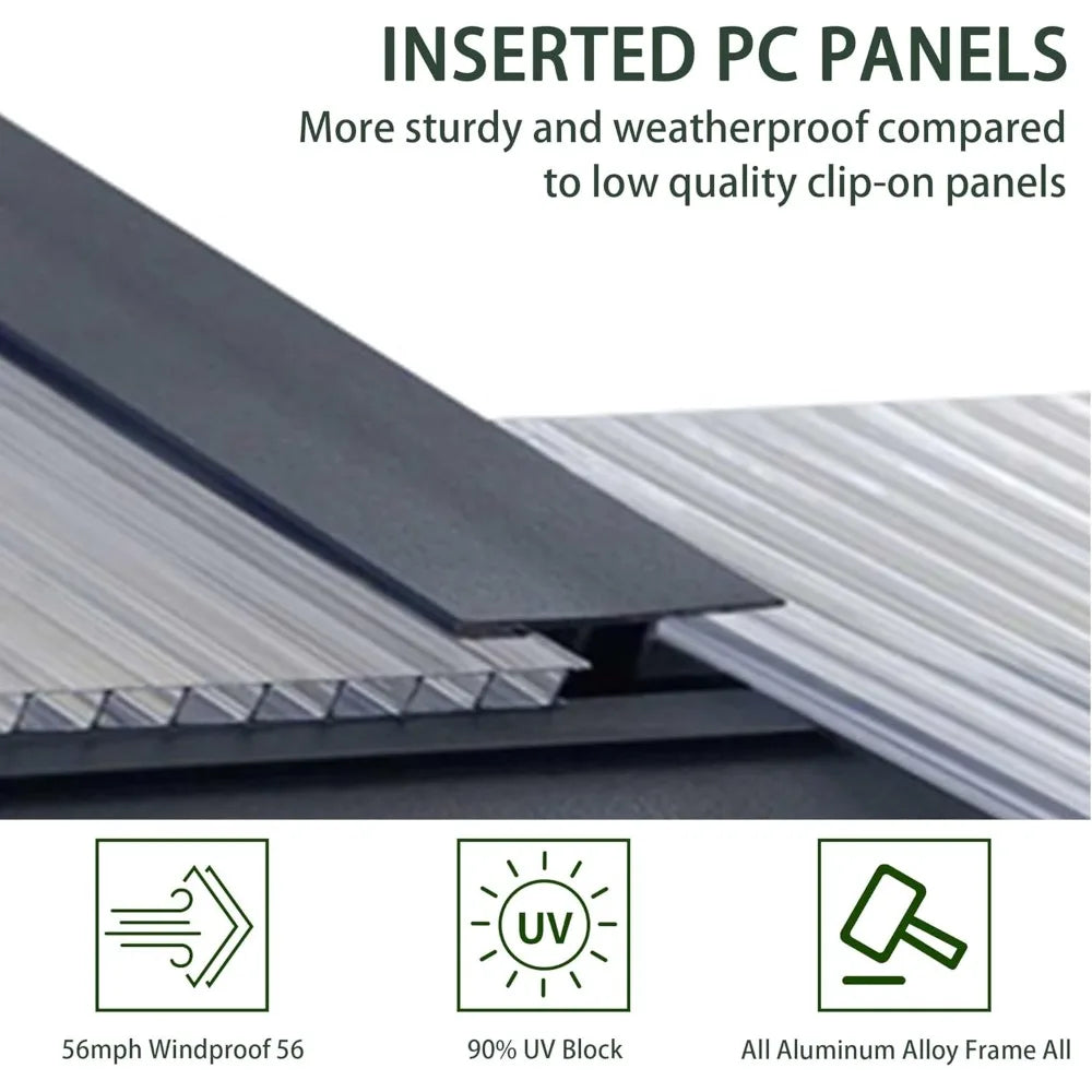 Polycarbonate Greenhouses, 8x16 FT