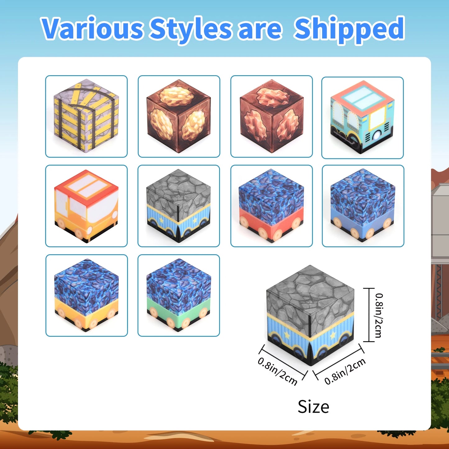 1pc random set of 100-piece small multi-color magnetic building Block Manipulatives