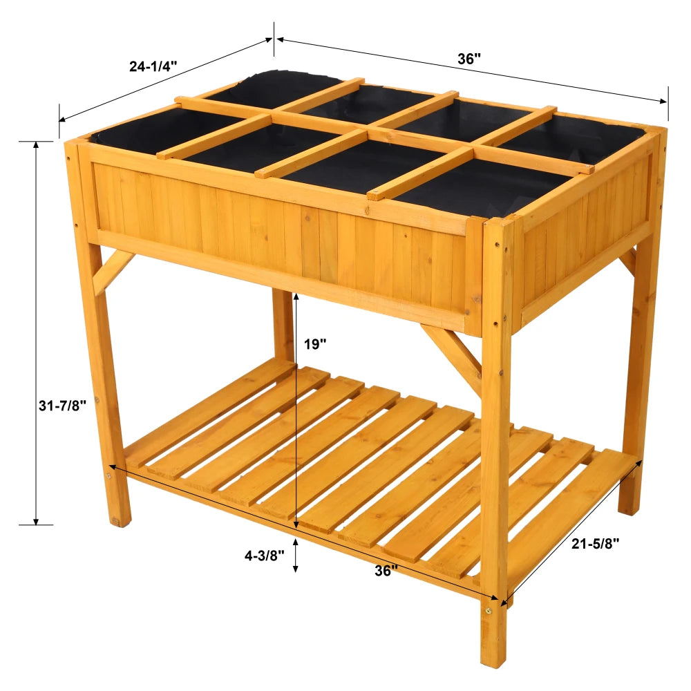 Raised Garden Bed with Legs, with 8 grid