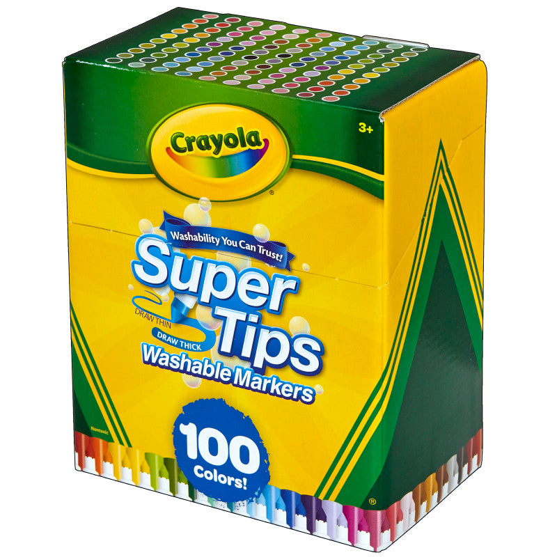 CRAYOLA 100 CT WASHABLE SUPER TIPS MARKERS