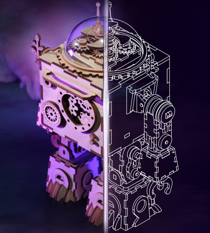 STEM Wooden Robot Music Box Puzzle Kit