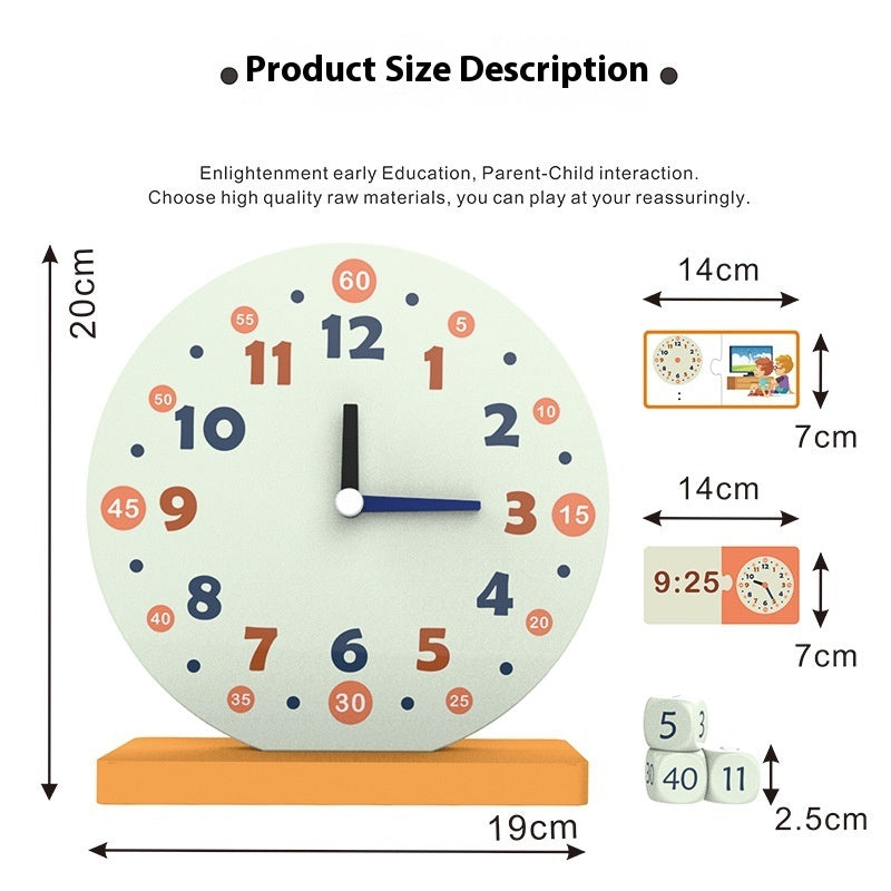 Montessori Wooden Children's Multifunctional Perception Clock