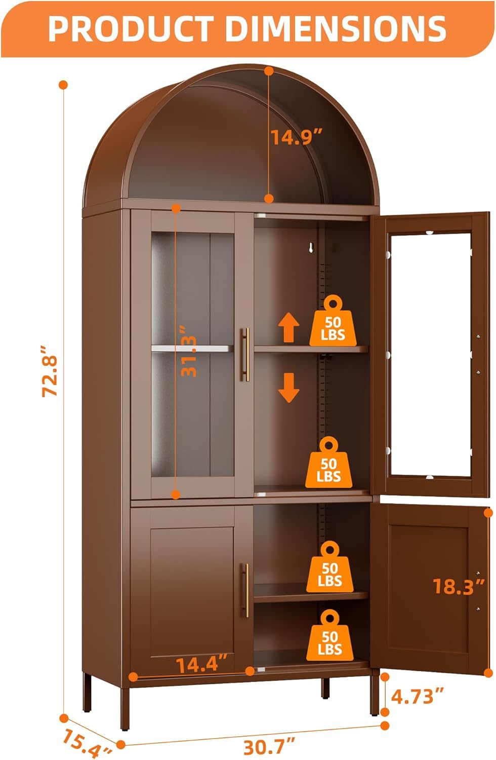 Metal Arched Storage Cabinet