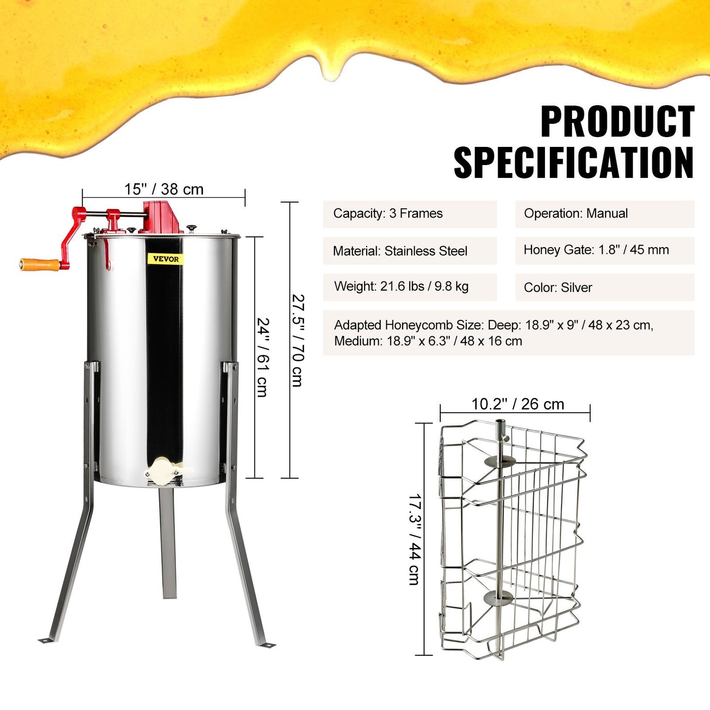 VEVOR Manual Honey Extractor