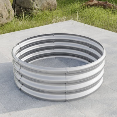 32.08x11.4 Tall Round Raised Garedn Bed,Metal Raised Beds For Vegetables, Outdoor Garden Raised Planter Box, Patio Planter Raised Beds For Flowers, Herbs, Fruits
