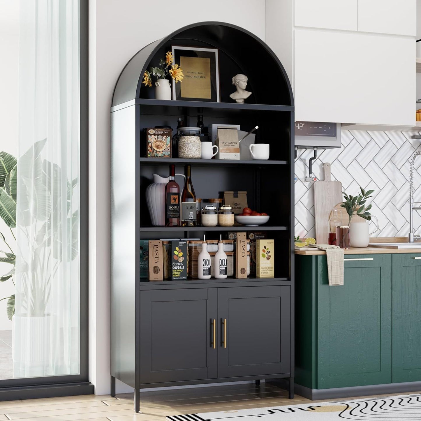 Metal Arched Bookcase