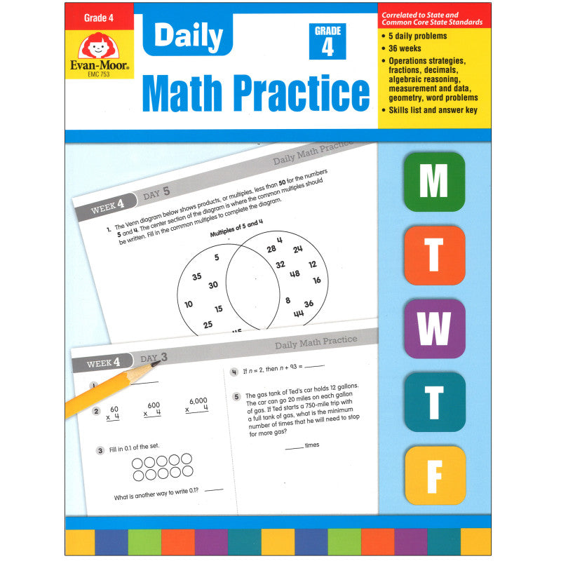 DAILY MATH PRACTICE GR 4 BOOK