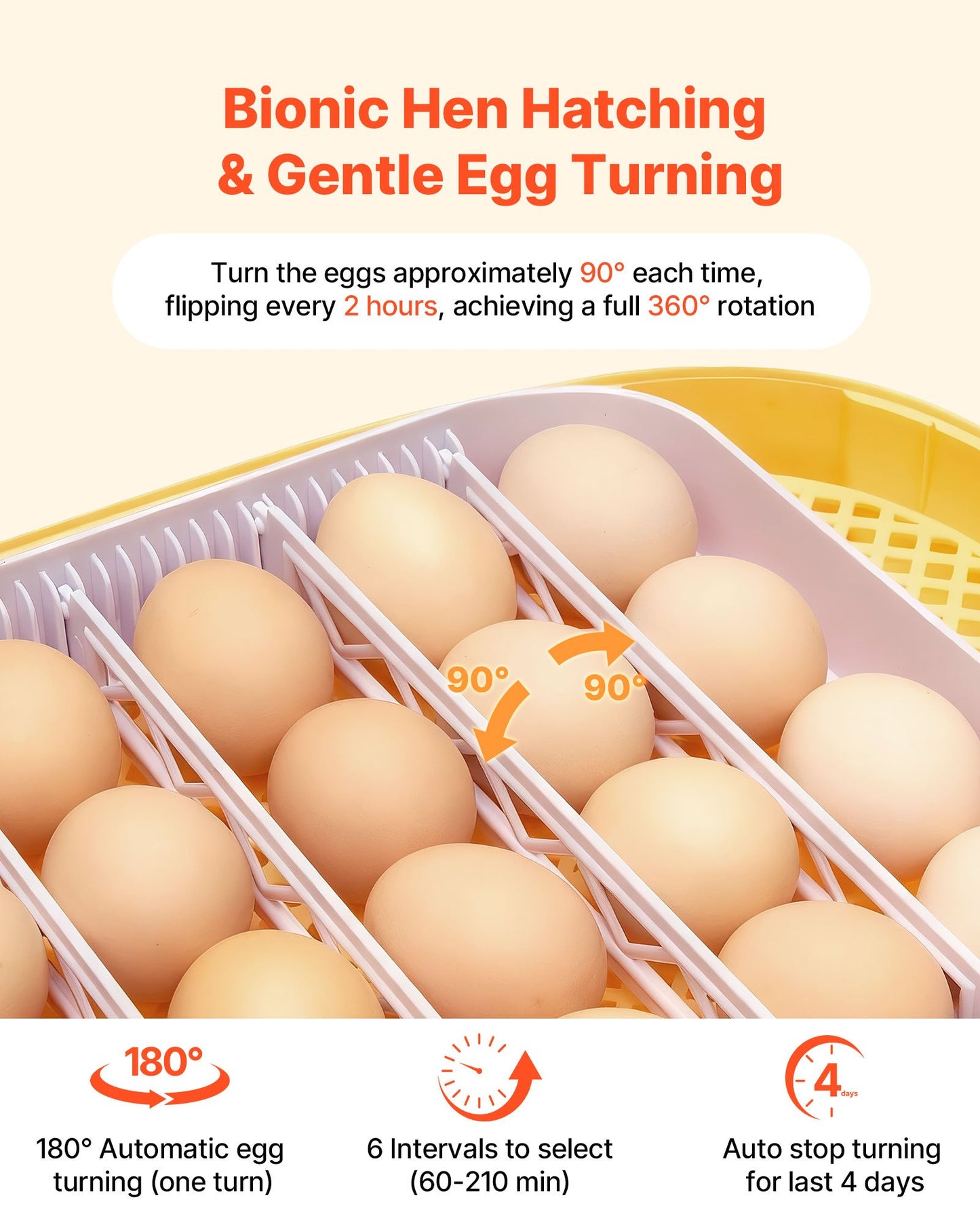 24 Egg Incubator, Automatic Egg Turner With LED Candler, Temperature & Humidity Control, 360° View Clear