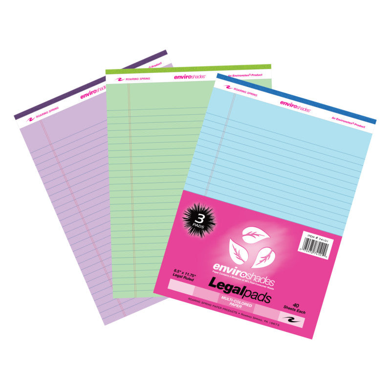 ENVIROSHADES LEGAL PADS 3 PACK
