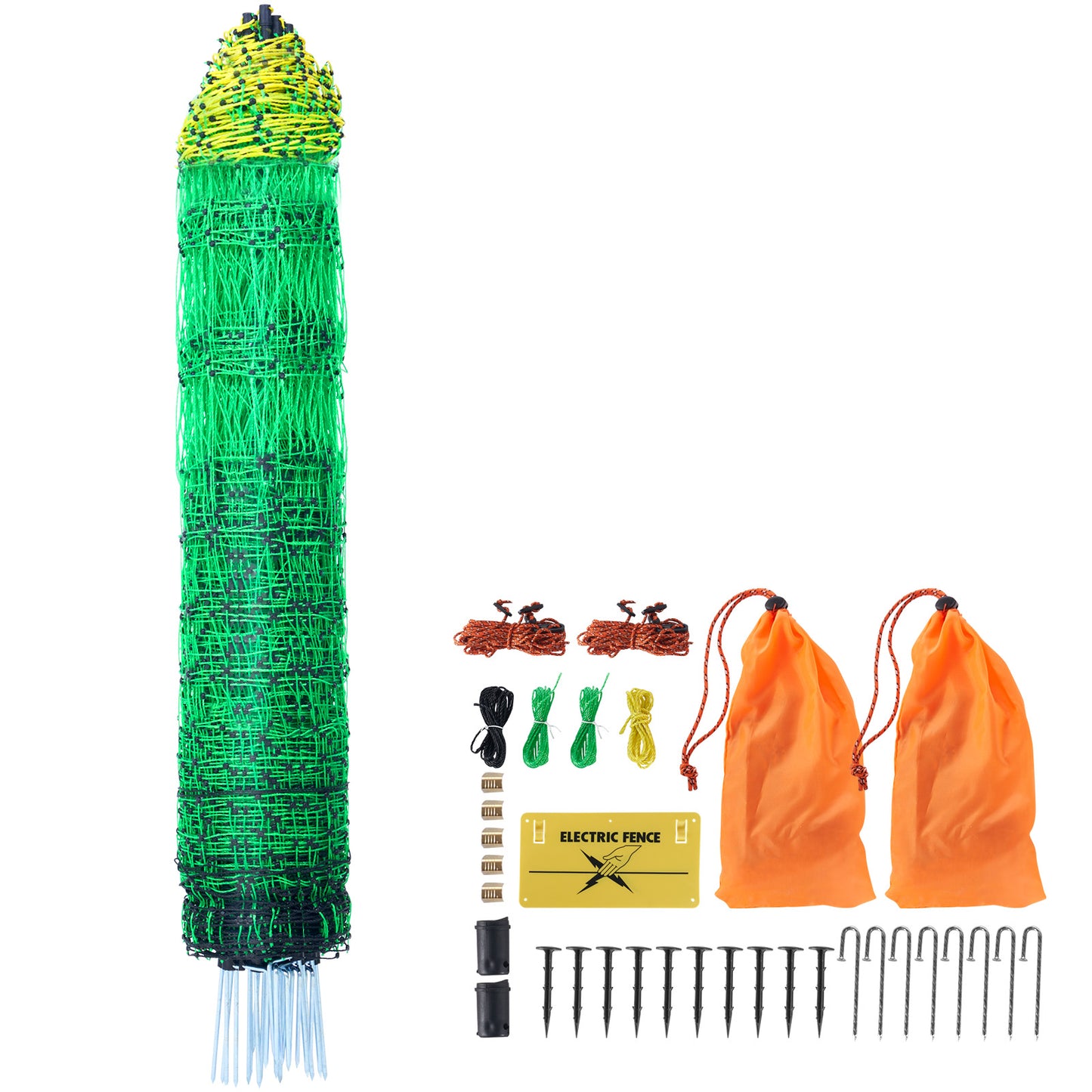 VEVOR Electric Fence Netting, 42 H X 164L, PE Net Fencing With Posts & Double-Spiked Stakes, Utility Portable Mesh For Goats, Sheep, Lambs, Hogs