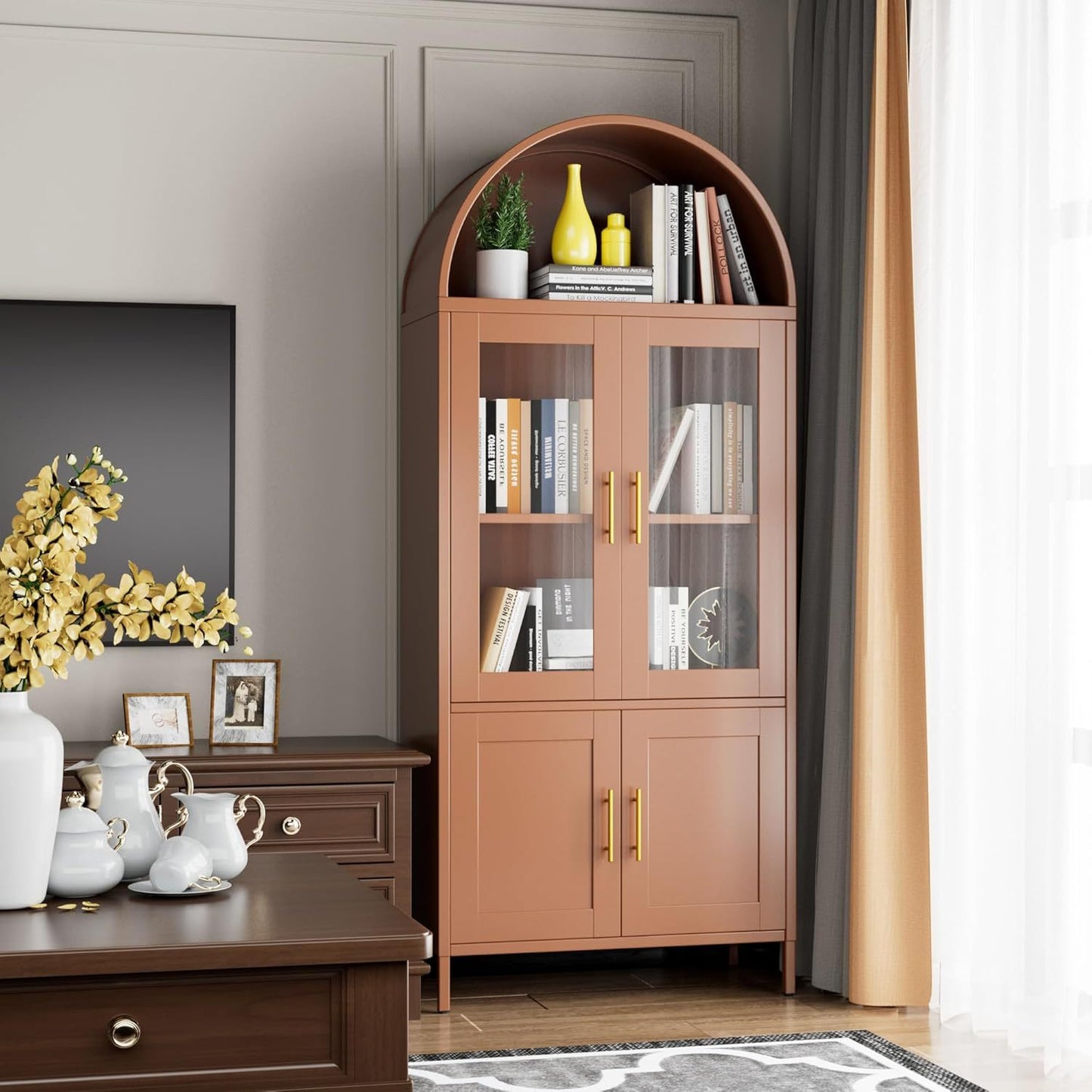 Metal Arched Storage Cabinet