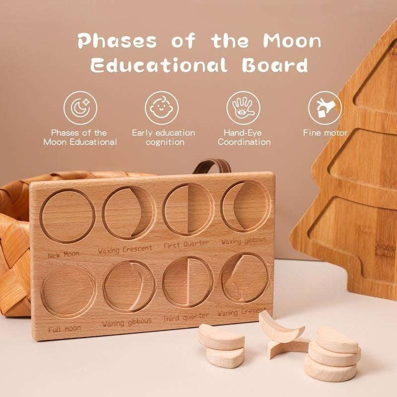Early Education Wooden Moon Phase Puzzle Board