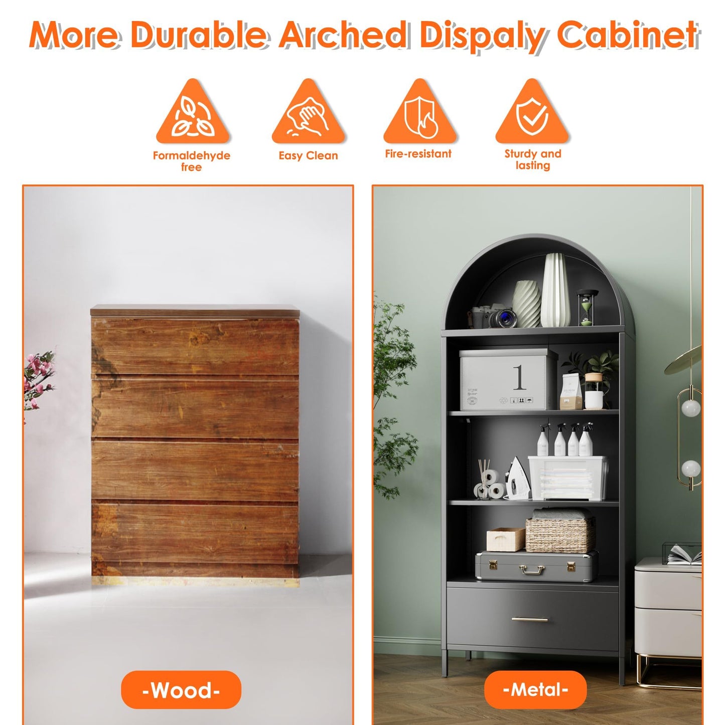 Metal Arched Bookshelf