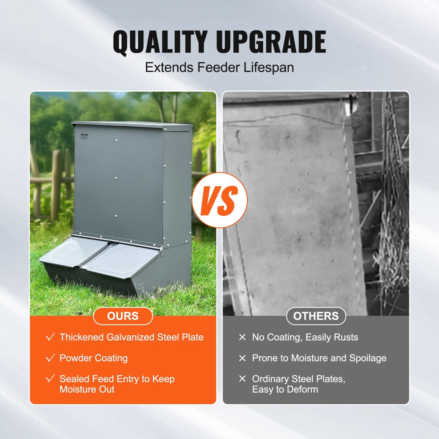 Hog Feeder, 3.7 Bushel Capacity, Double Door Pig Feeder