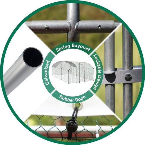 Large Chicken Coop Metal Track With Waterproof And UV Cover