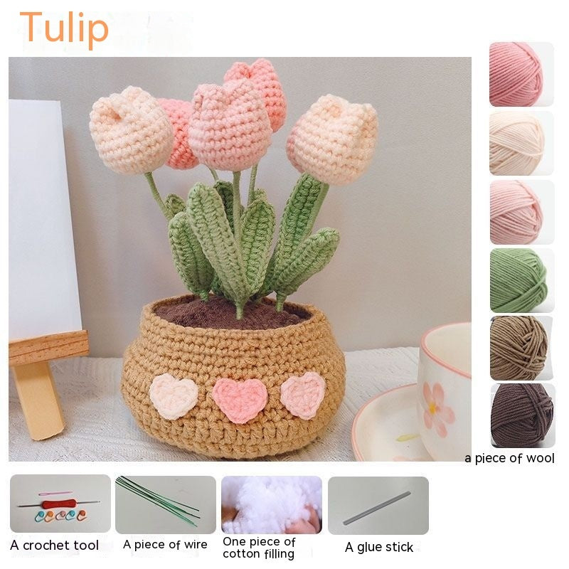 DIY Flower Bouquet Crocheted Material Package