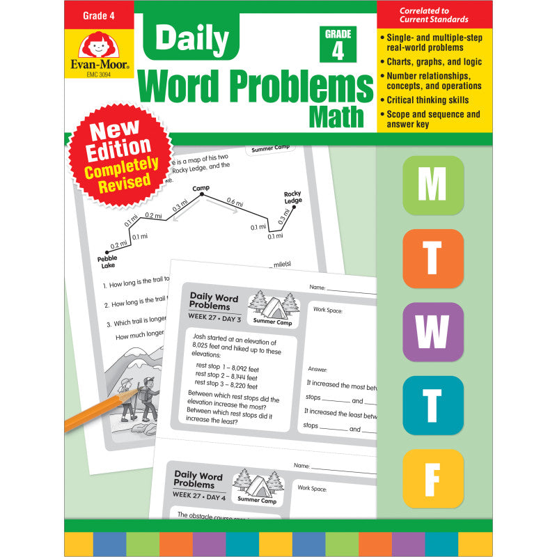 DAILY WORD PROBLEMS MATH GRADE 4 BOOK