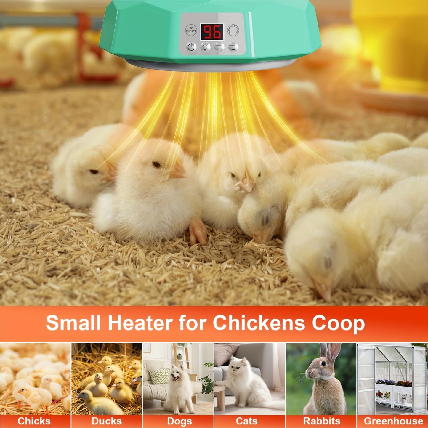 Chick Brooder Heater with Digital Display And Remote Control Chicken Coop Heater