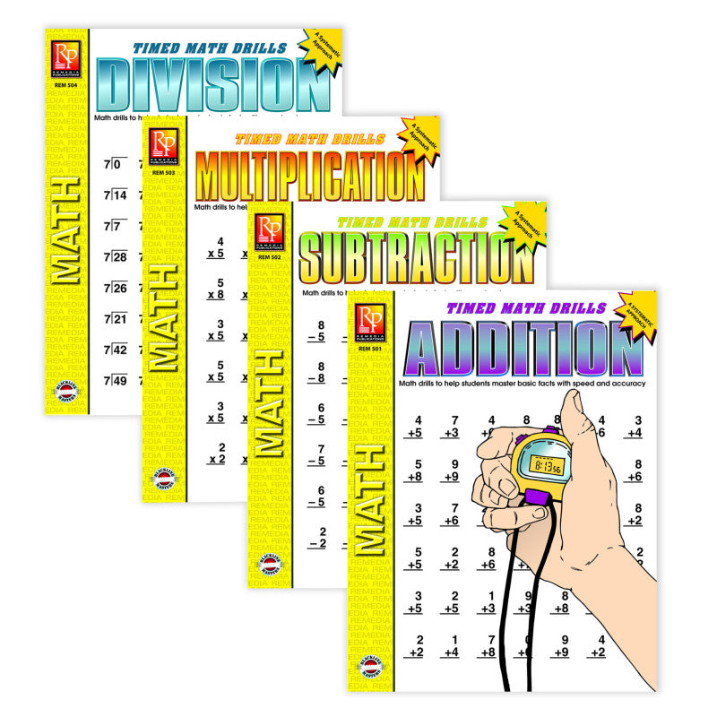 TIMED MATH DRILLS 4-SET BOOK