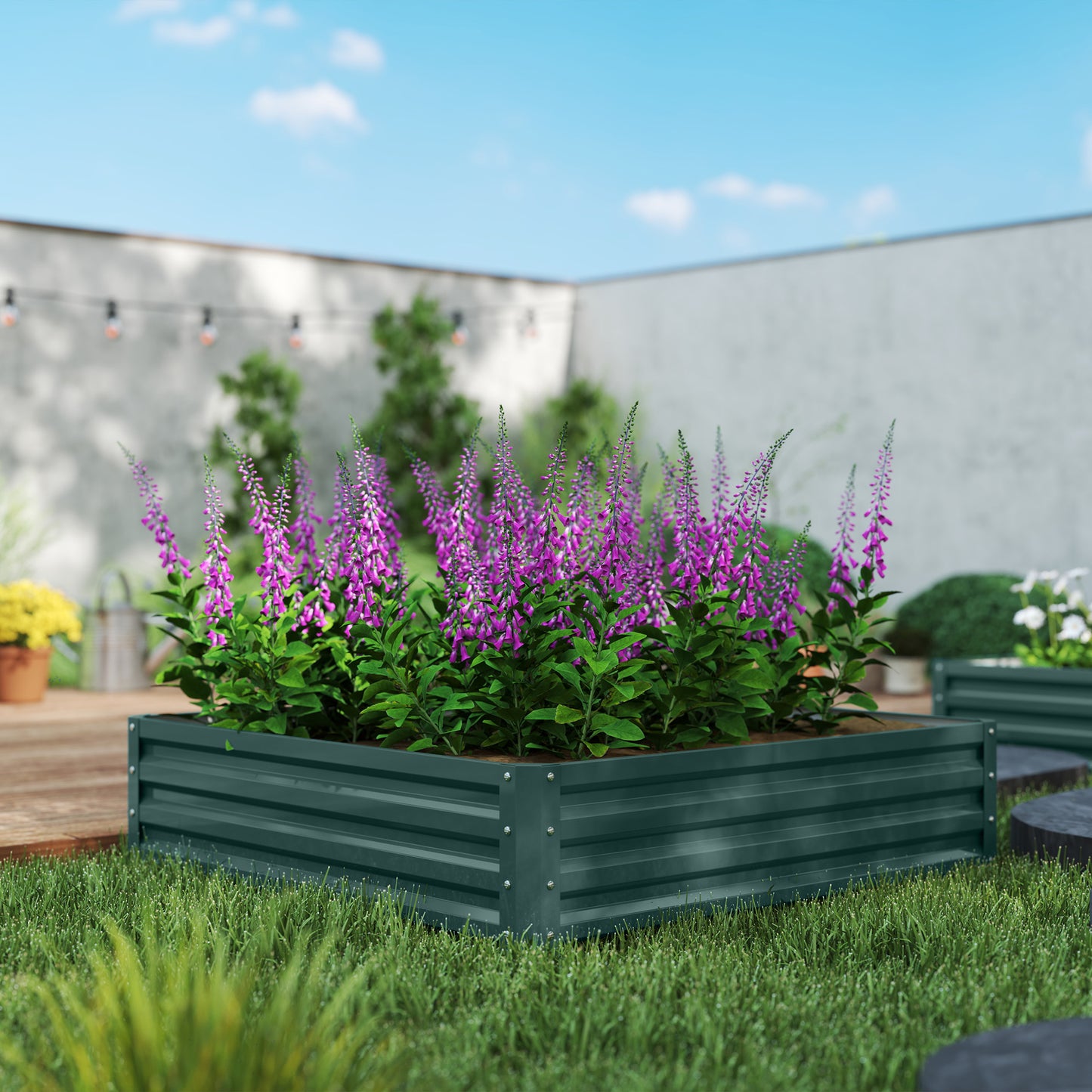 Galvanized Raised Garden Bed, 4' x 4' x 1'