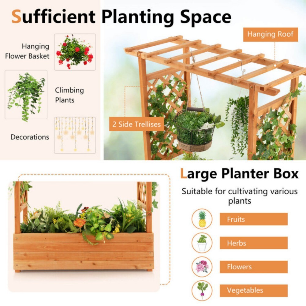 Raised Garden Bed With Trellis