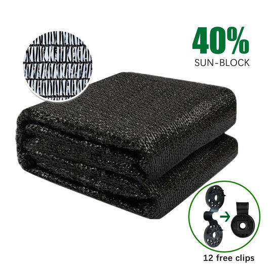 Shade Cloth Black Sunblock Fabric With Grommets UV Resistant For Garden Plants Cover