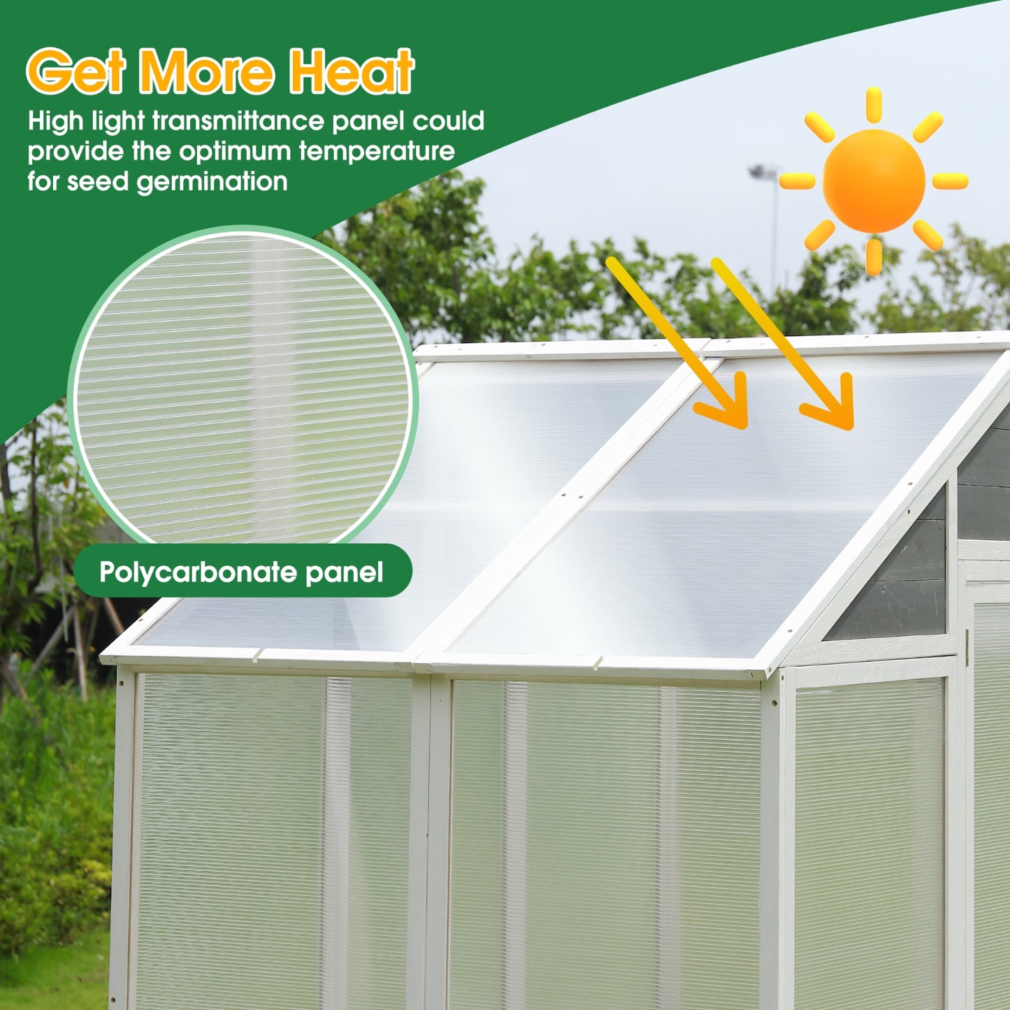 76x48x86Walk In Polycarbonate Greenhouse