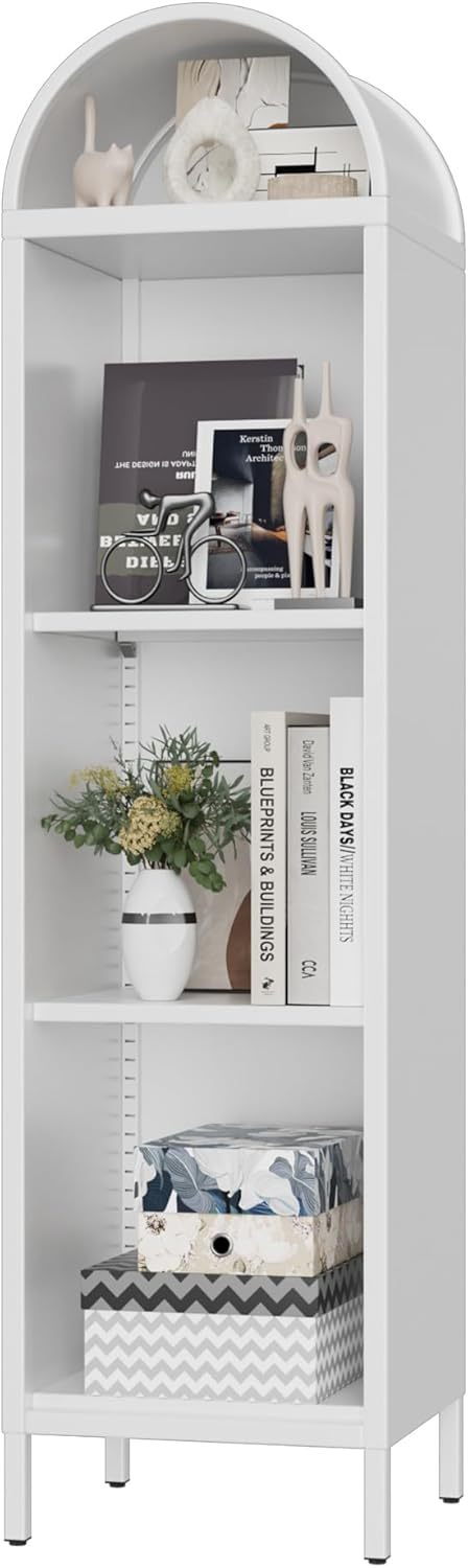 Arch Display Bookcase With 2 Adjustable Shelves
