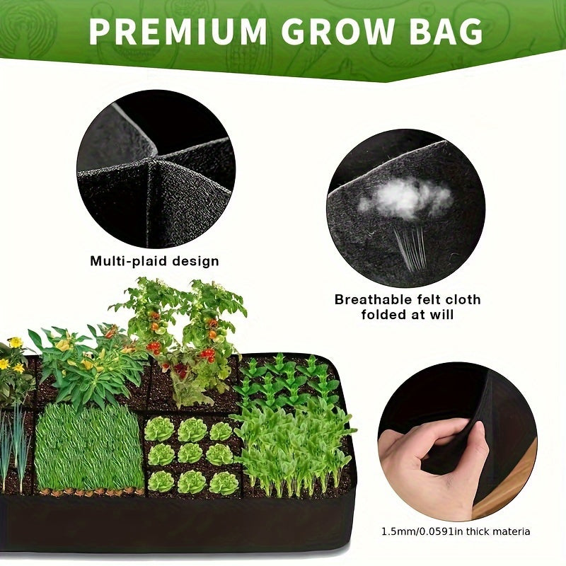 1 Pack, Garden Bed, 128 Gallon 8 Grids Plant Grow Bags