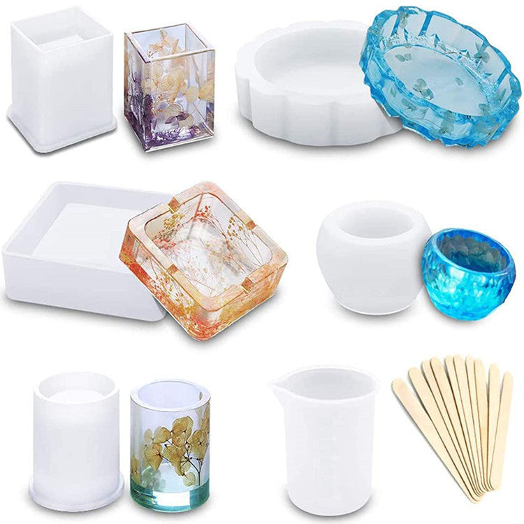 Epoxy Resin Mold Pendant Cube Measuring Cup Stirring Wooden Stick Measuring Cup Ball Silicone