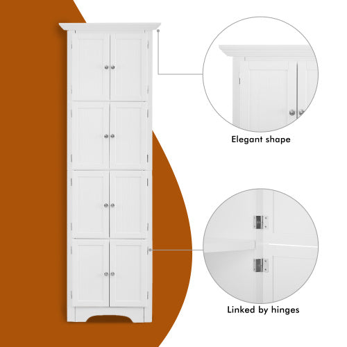 High Storage Corner Cabinet With Door And 4 Shelves