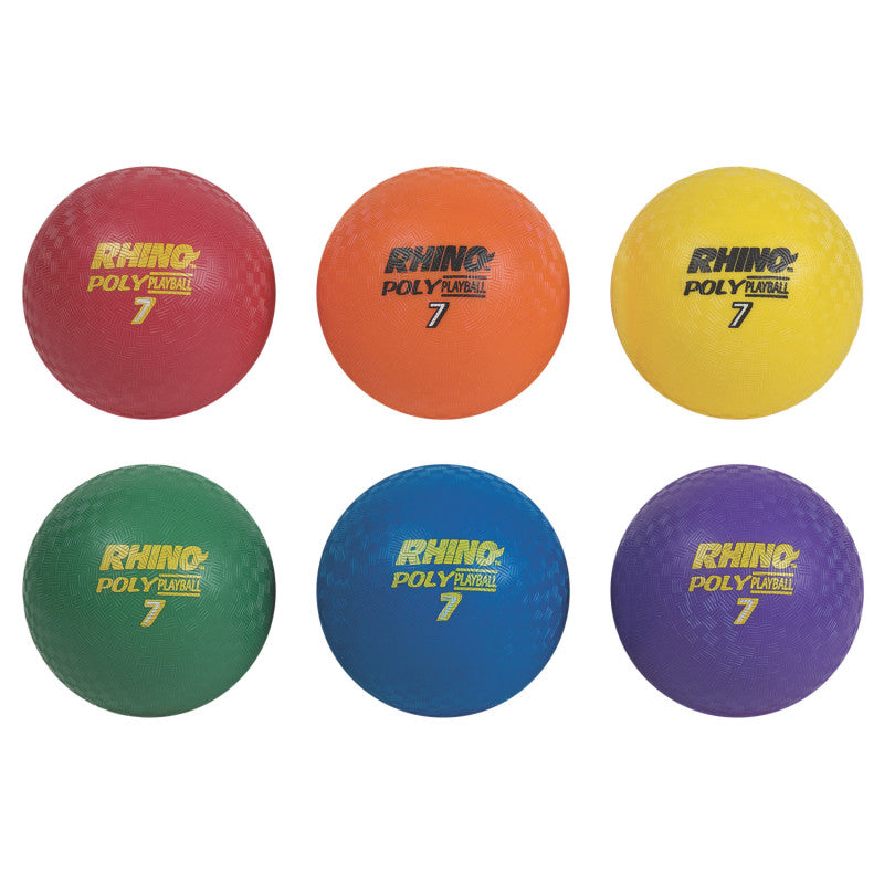 PLAYGROUND BALL SET OF 6 RHINO 7IN