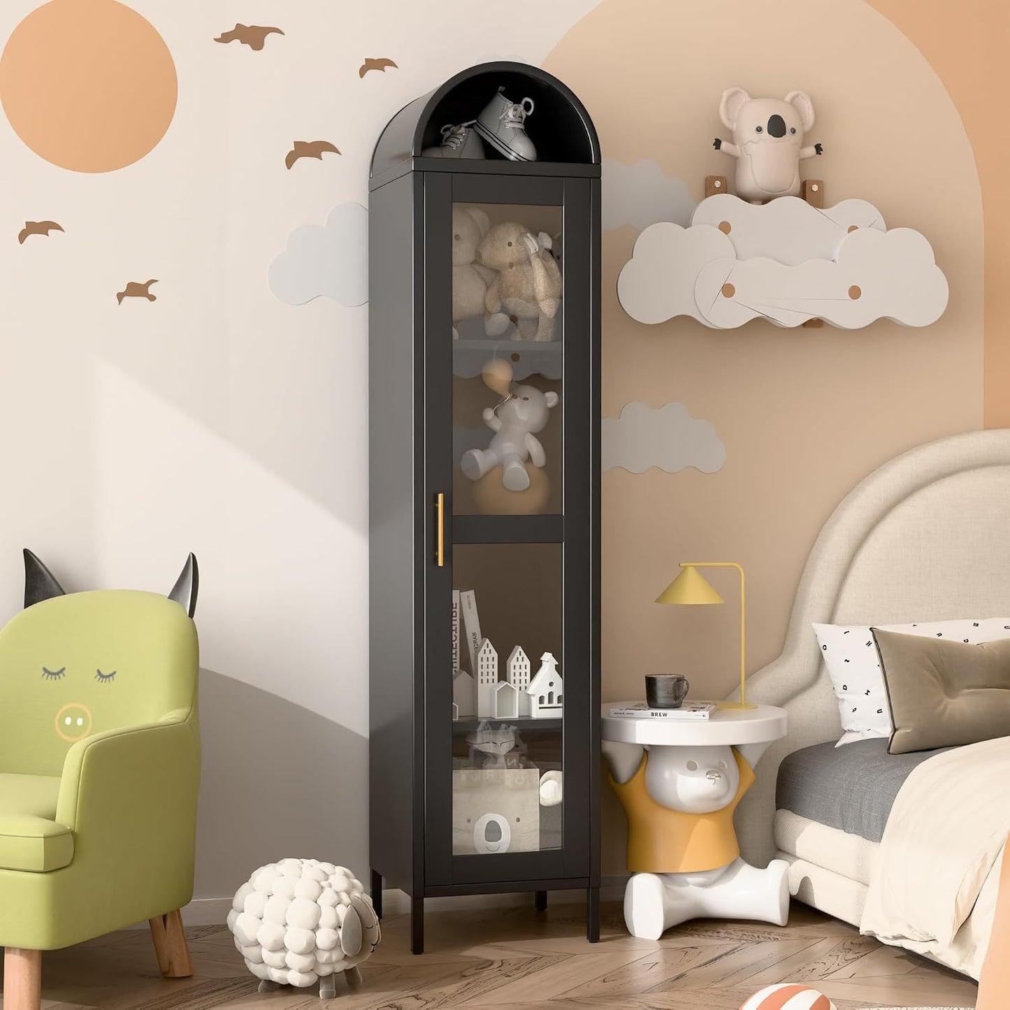 Tall Metal Arched Cabinet