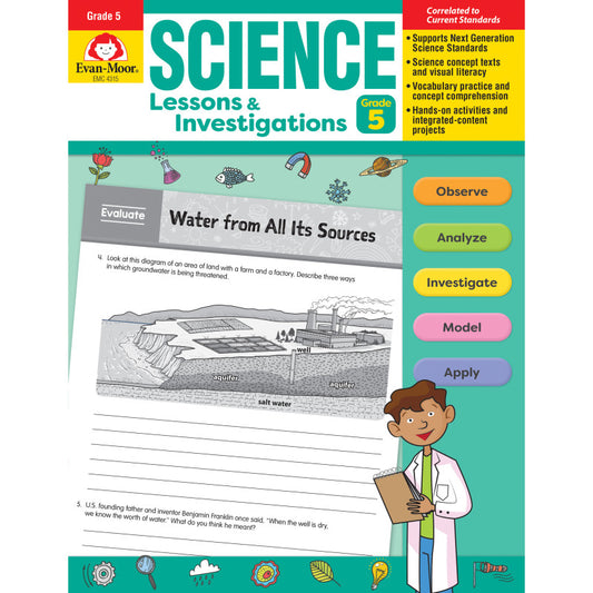 SCIENCE BOOK LSSNS & INVESTIGATIONS GR 5