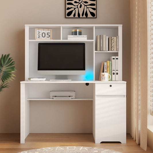 Computer Desk With Hutch & Bookshelf