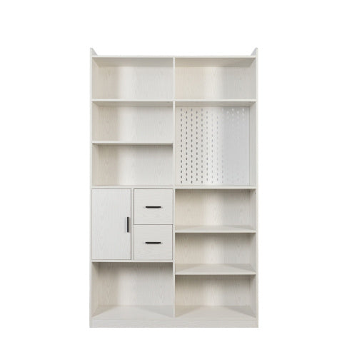 Bookshelf And Bookcase With Pegboard And Drawer
