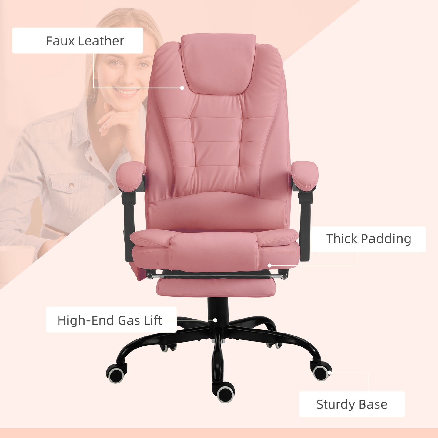 7-Point Vibrating Massage Office Chair High Back