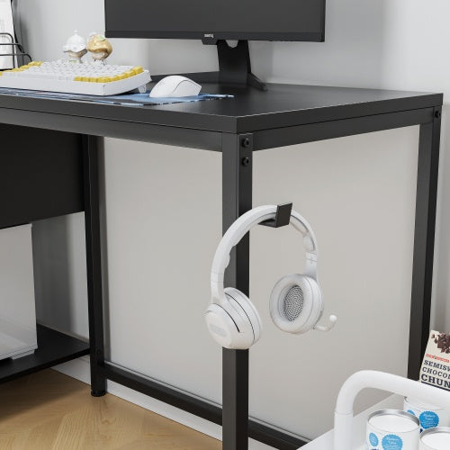 Computer Desk With Power Outlet  Storage Shelves