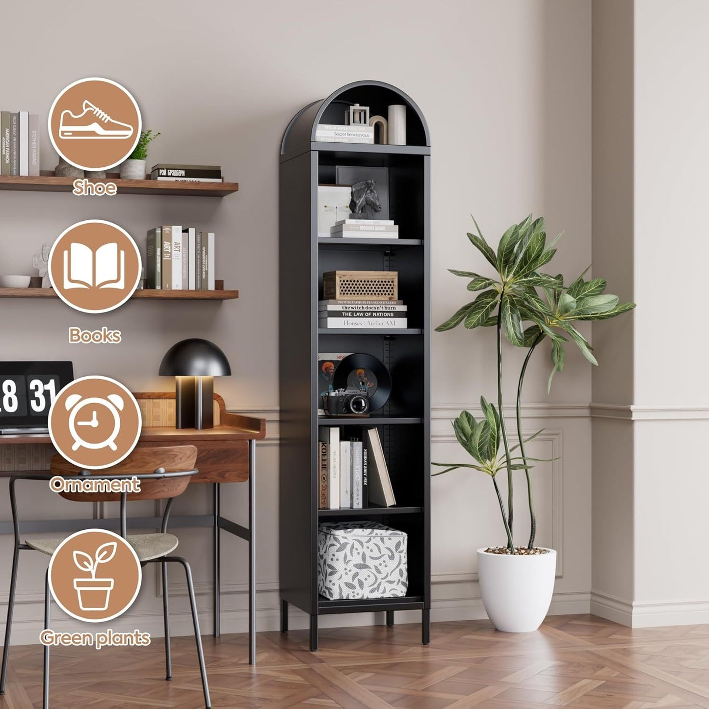 Narrow Arched Bookshelf\