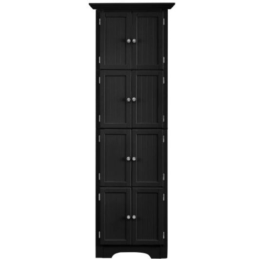 High Corner Storage Cabinet With Door And 4 Shelves