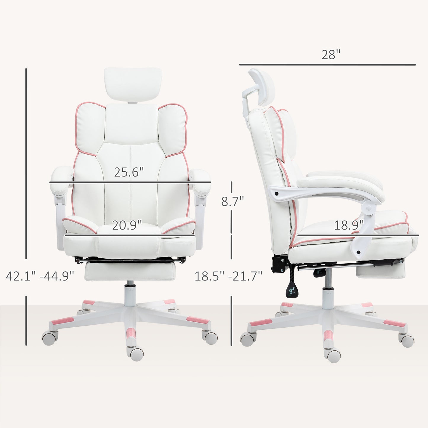 PU Leather Office Chair, Executive Desk Chair with Headrest