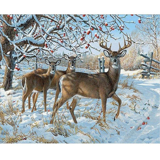 5D Diamond Painting - Deer Winter